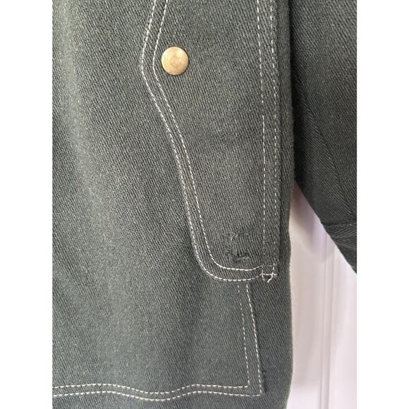 Vintage Liz Claiborne Passport Dark Green Wool Coat Size Women’s Petite Small - Picture 9 of 9